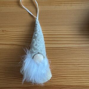 Cream Gnome Ornament with White Beard